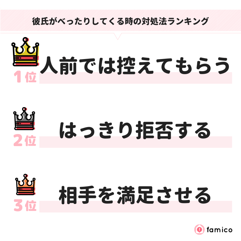 彼氏がべったりしてくる時の対処法ランキング